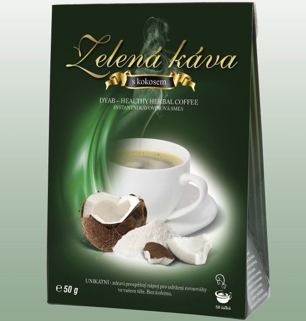 Zelená káva s kokosem